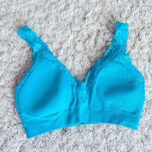 Blue bralette with lace straps size small
